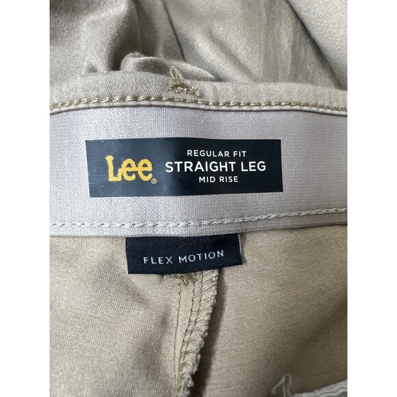 Lee Womens Regular Fit Straight Leg Pants Mid Rise Flex Motion Beige Size 8M - Picture 4 of 7